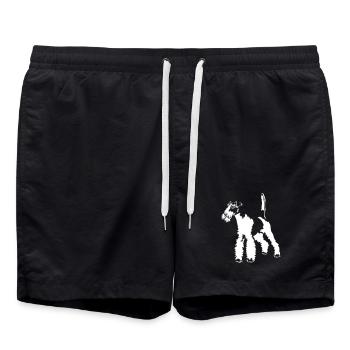 Fox Terrier "Black Edition" - Swim Trunks - black - Front - AI Model Male 185 light (185cm)