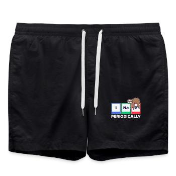Schlafen Tier Humorvoll Statement Faultier Urwald - Badeshorts - Schwarz - Vorne - AI Model Male 185 light (185cm)
