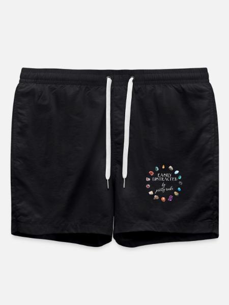Geologin Spruch Chakra Mineralien Steine Kristalle - Badeshorts - Schwarz