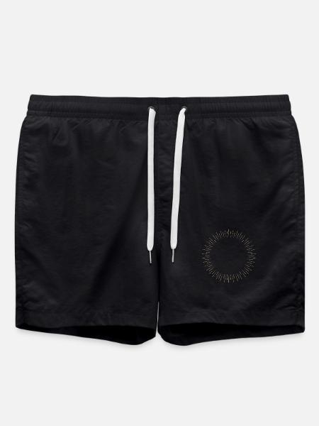 Golden Sun Ring Ray Frame - Swim Trunks - black