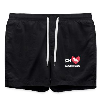 Déclaration de coeur Horseslove J’aime les chevaux - Short de bain - noir - Devant - AI Model Male 185 light (185cm)