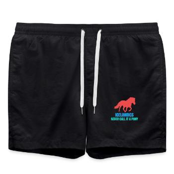 Chevaux islandais Déclaration de poney Amoureux des chevaux islandais - Short de bain - noir - Devant - AI Model Male 185 light (185cm)