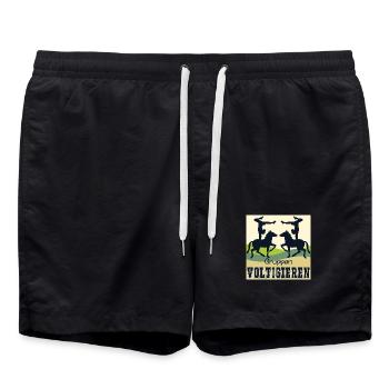 Gruppen Volitigieren AKROBATIK TURNEN PFERDESPORT - Badeshorts - Schwarz - Vorne - AI Model Male 185 light (185cm)