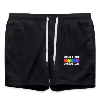 Relation de cœur LGBT STatement Amour Droits de l’homme - Short de bain - noir - Devant - AI Model Male 185 light (185cm)