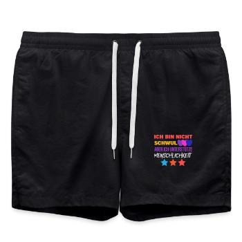 Gleichberechtigung Statement Lgbt Sexualität Herz - Badeshorts - Schwarz - Vorne - AI Model Male 185 light (185cm)