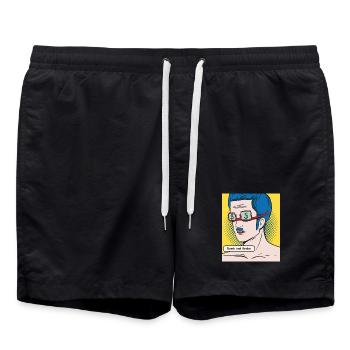 Dumb and Broke Popart Portrait - Swim Trunks - black - Front - AI Model Male 185 light (185cm)