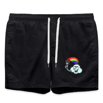 Drôle Lgbt Gay Arc-en-ciel Bisexuel Transgenre - Short de bain - noir - Devant - AI Model Male 185 light (185cm)