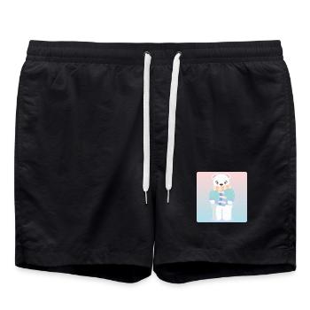 Mignon ours polaire VÊTEMENTS D’HIVER - Short de bain - noir - Devant - AI Model Male 185 light (185cm)