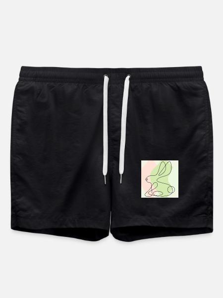 EASTER BUNNY LINE DRAWING - Swim Trunks - black