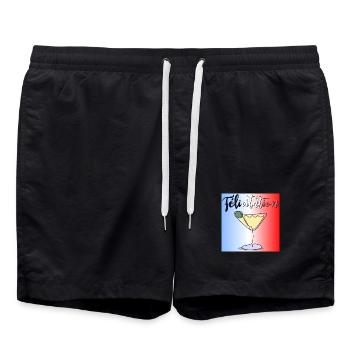 Apéro - Félicitation - France Cocktail - Short de bain - noir - Devant - AI Model Male 185 light (185cm)