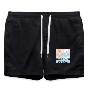 Habe Dich so lieb - Paare - Badeshorts - Schwarz - Vorne - AI Model Male 185 light (185cm)