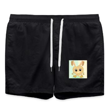 Lapin de Pâques aux pois chiches - Short de bain - noir - Devant - AI Model Male 185 light (185cm)