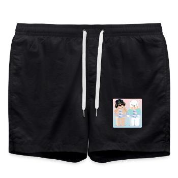 CAPTAIN SLOTH - OURS POLAIRE SAINT-VALENTIN - AMOUR - Short de bain - noir - Devant - AI Model Male 185 light (185cm)