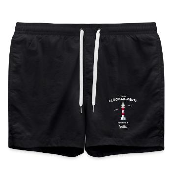 Teneriffa, Leuchtturm Punta de Tuna, Glücksmomente - Badeshorts - Schwarz - Vorne - AI Model Male 185 light (185cm)