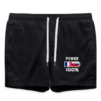 Slowakei und Frankreich Power 100%. - Badeshorts - Schwarz - Vorne - AI Model Male 185 light (185cm)