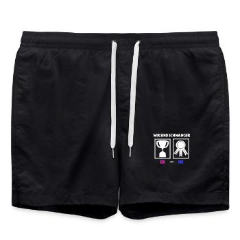 Schwangerschaft Schwanger Familie Eltern Statement - Badeshorts - Schwarz - Vorne - AI Model Male 185 light (185cm)