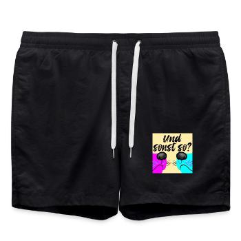 Hunde Gassi Gespräche - Hundewelpen lustig - Badeshorts - Schwarz - Vorne - AI Model Male 185 light (185cm)