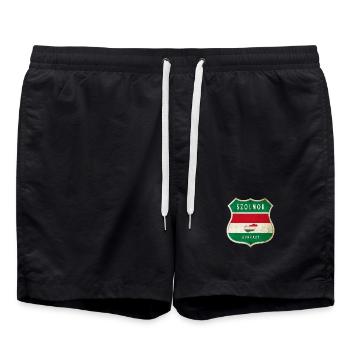 Design du drapeau de Szolnok (Hongrie) - Short de bain - noir - Devant - AI Model Male 185 light (185cm)