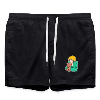Manga Anime Popkultur Zeichentrick Cosplay Japan - Badeshorts - Schwarz - Vorne - AI Model Male 185 light (185cm)