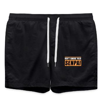 Déclaration d’anime Bande dessinée asiatique Manga Geek Kanji - Short de bain - noir - Devant - AI Model Male 185 light (185cm)