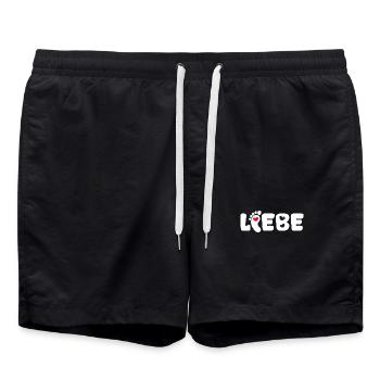 Mutter Herz Babyfüße Spruch Schwanger Familie Baby - Badeshorts - Schwarz - Vorne - AI Model Male 185 light (185cm)