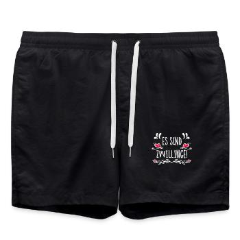 Babybauch Statement Schwangerschaft Schwanger Herz - Badeshorts - Schwarz - Vorne - AI Model Male 185 light (185cm)