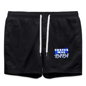Schwanger Familienglück Statement Baby Papa - Badeshorts - Schwarz - Vorne - AI Model Male 185 light (185cm)