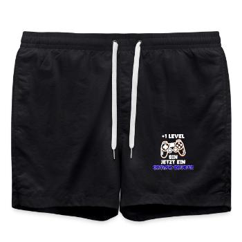 Familienglück Baby Schwanger Nachwuchs Statement - Badeshorts - Schwarz - Vorne - AI Model Male 185 light (185cm)