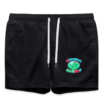 🦖 U WANNA HUG ME Dinosaures - Short de bain - noir - Devant - AI Model Male 185 light (185cm)