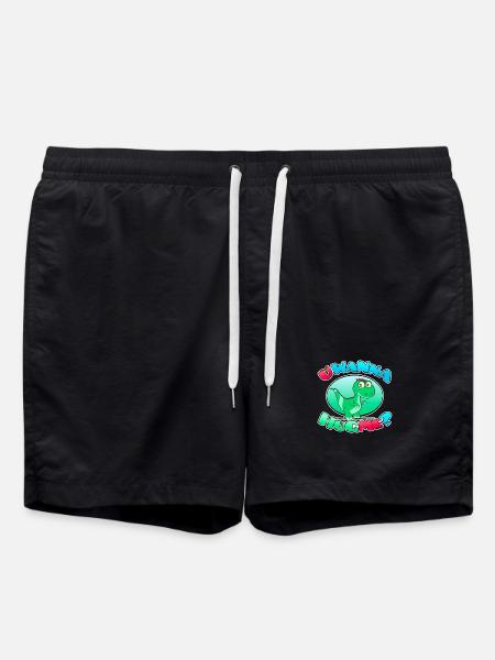 🦖 U WANNA HUG ME Dinosaurier - Badeshorts - Schwarz