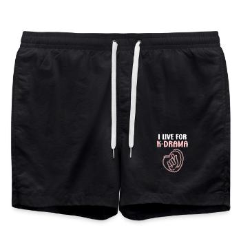 Je vis pour le K-drama - Short de bain - noir - Devant - AI Model Male 185 light (185cm)