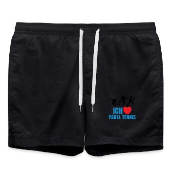 Déclaration sportive Cœur J’aime les joueurs de padel - Short de bain - noir - Devant - AI Model Male 185 light (185cm)