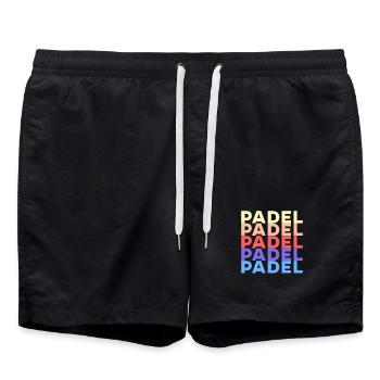 Padel Training Spruch Sportart Padelspiel Spieler - Badeshorts - Schwarz - Vorne - AI Model Male 185 light (185cm)