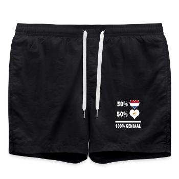 Chypre et les Pays-Bas 100% Genius flag - Short de bain - noir - Devant - AI Model Male 185 light (185cm)
