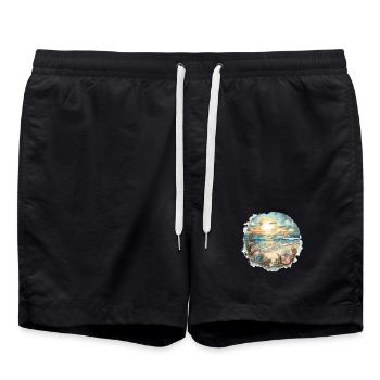 Rêve de plage - Short de bain - noir - Devant - AI Model Male 185 light (185cm)