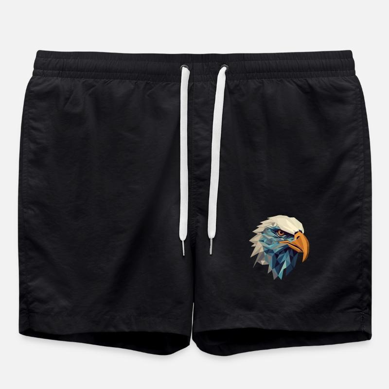 Stylized, geometric eagle - Swim Trunks - black
