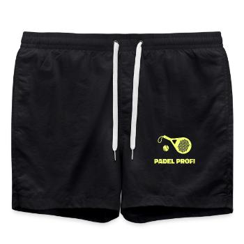 Padel Sport Player Statement Tournament Racket - Swim Trunks - black - Front - AI Model Male 185 light (185cm)