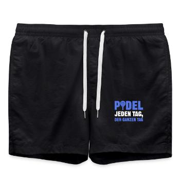 Spieler Padel Tennis Statement Spieler Training - Badeshorts - Schwarz - Vorne - AI Model Male 185 light (185cm)