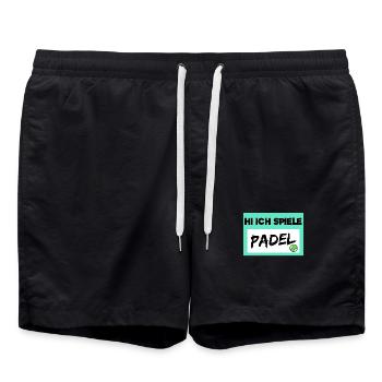 Padel Spieler Statement Bälle Padelspiel Sportart - Badeshorts - Schwarz - Vorne - AI Model Male 185 light (185cm)