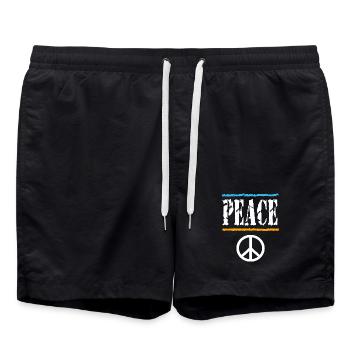 Retro Peace Vibes T-Shirt - Badeshorts - Schwarz - Vorne - AI Model Male 185 light (185cm)