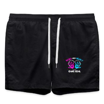 Elternteil Schwanger Statement Herz Familienglück - Badeshorts - Schwarz - Vorne - AI Model Male 185 light (185cm)