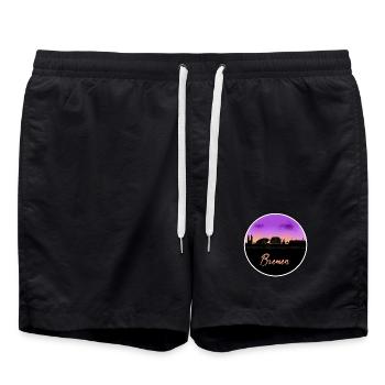 Bremen Fine Skyline - Swim Trunks - black - Front - AI Model Male 185 light (185cm)