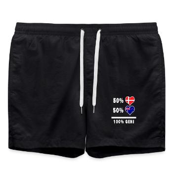 Australia and Denmark 100% genius flag - Swim Trunks - black - Front - AI Model Male 185 light (185cm)