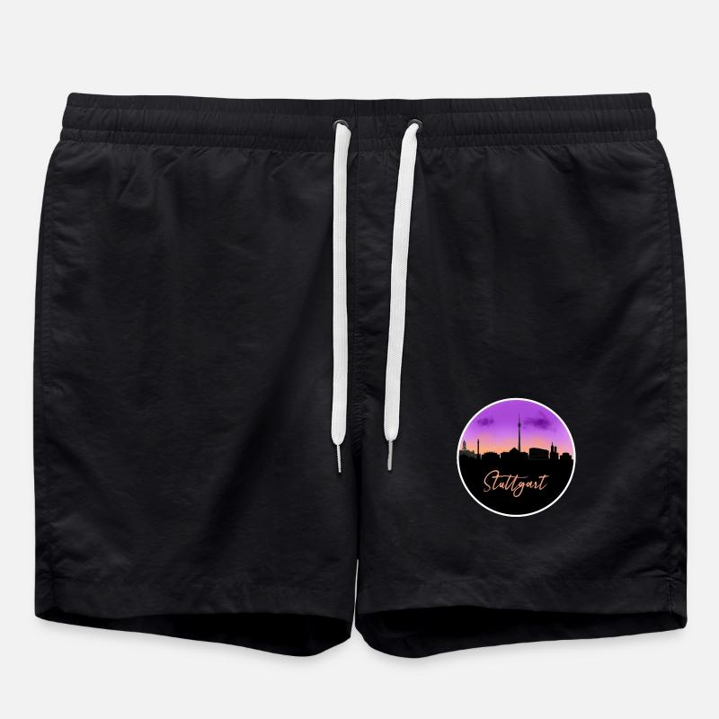 Stuttgart Fine Skyline - Swim Trunks - black