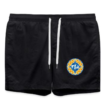 Dauphins rose des vents pétales vagues - Short de bain - noir - Devant - AI Model Male 185 light (185cm)