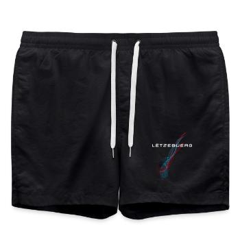 Drapeau du Luxembourg, fierté luxembourgeoise - Short de bain - noir - Devant - AI Model Male 185 light (185cm)