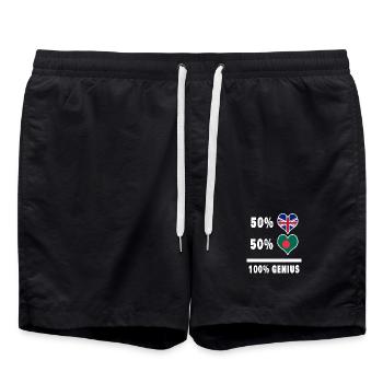 Drapeau 100% génie du Bangladesh et de la Grande-Bretagne - Short de bain - noir - Devant - AI Model Male 185 light (185cm)