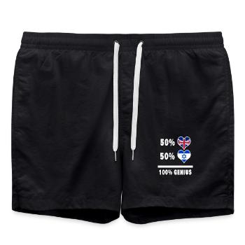 Israël et Grande-Bretagne 100% Genius Flag - Short de bain - noir - Devant - AI Model Male 185 light (185cm)