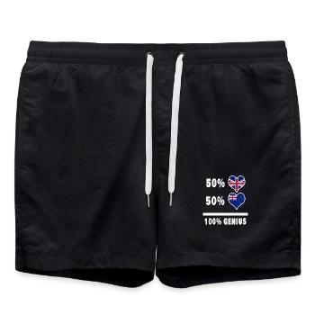Nouvelle-Zélande et Grande-Bretagne 100% Genius Flag - Short de bain - noir - Devant - AI Model Male 185 light (185cm)