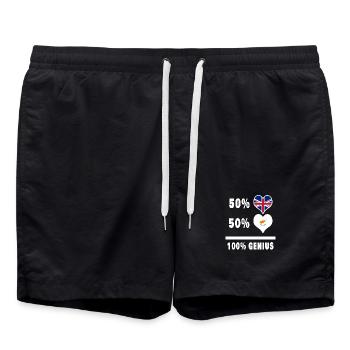 Chypre et Grande-Bretagne 100% Genius Flag - Short de bain - noir - Devant - AI Model Male 185 light (185cm)